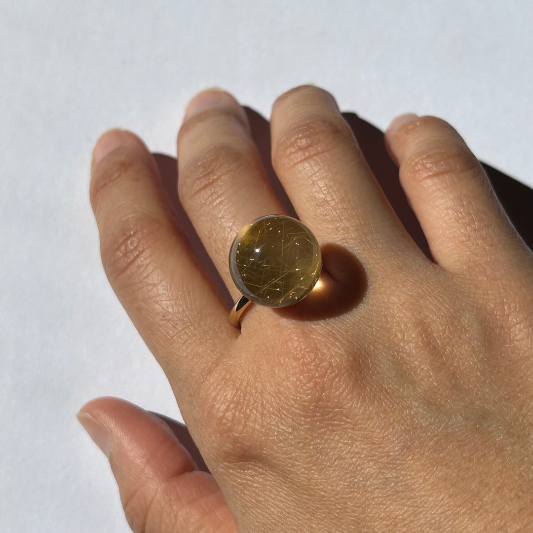 Rutilated Quartz Gyoku Ring