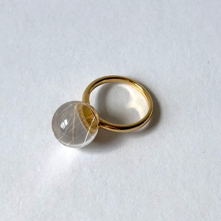 Small Rutilated Quartz Gyoku Ring