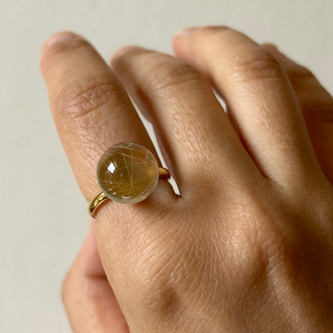 Small Rutilated Quartz Gyoku Ring