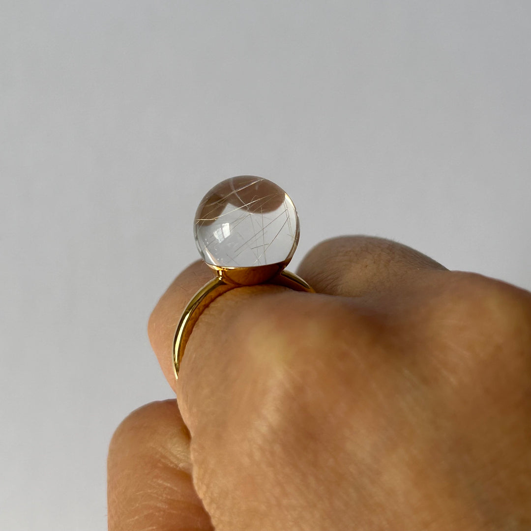 Small Rutilated Quartz Gyoku Ring
