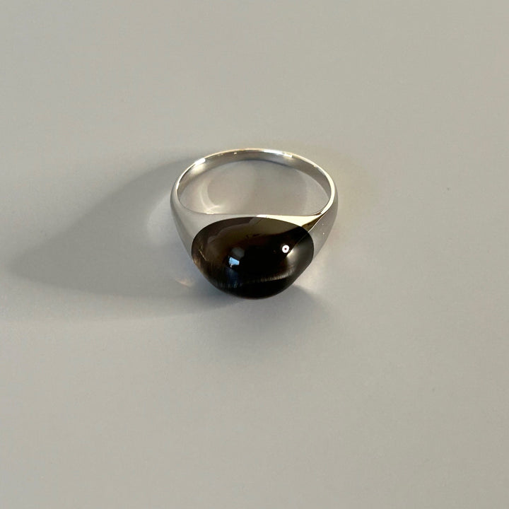 Smoky Quartz Mini Round Rock Ring