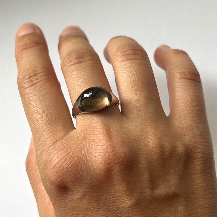 Smoky Quartz Mini Round Rock Ring