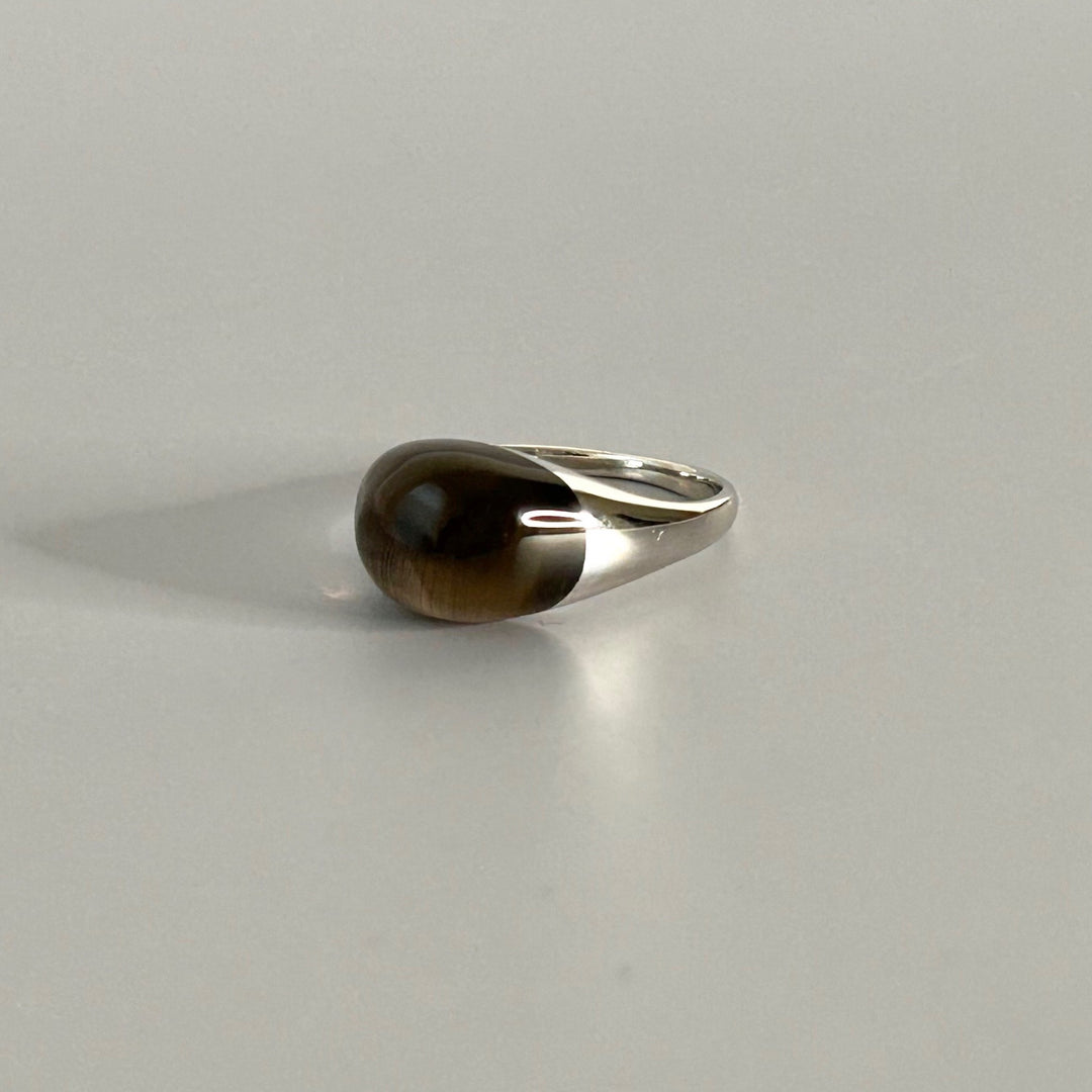 Smoky Quartz Mini Round Rock Ring