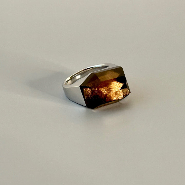 Smoky Quartz Rock Ring