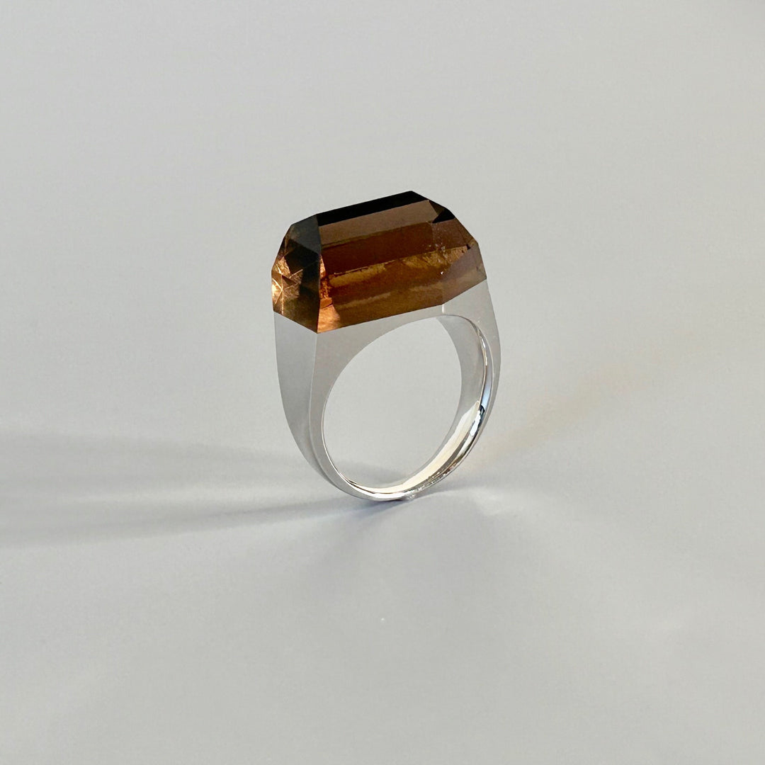 Smoky Quartz Rock Ring