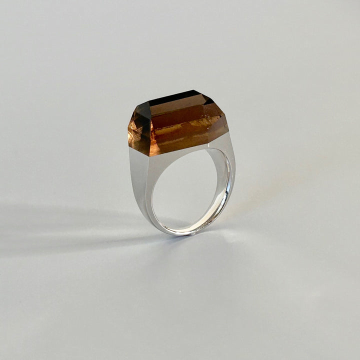 Smoky Quartz Rock Ring