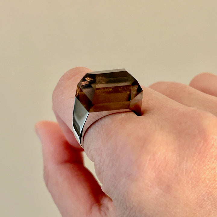 Smoky Quartz Rock Ring