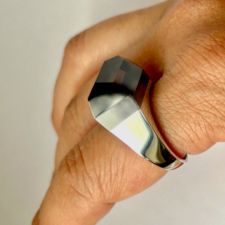 Smoky Quartz Rock Ring