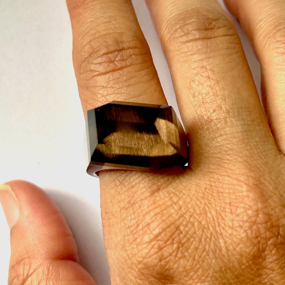 Smoky Quartz Rock Ring