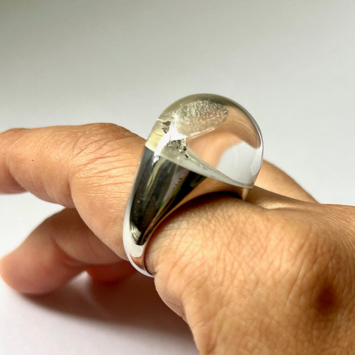 Himalaya Quartz Round Rock Ring