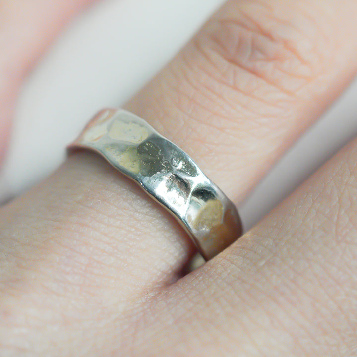 6mm Hammered Silver Ring