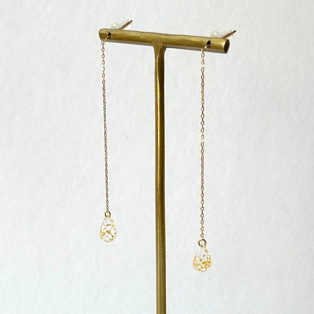 Thread Through Chain Earring Pure Gold Bubble Thread-through Chain Earrings – ansun