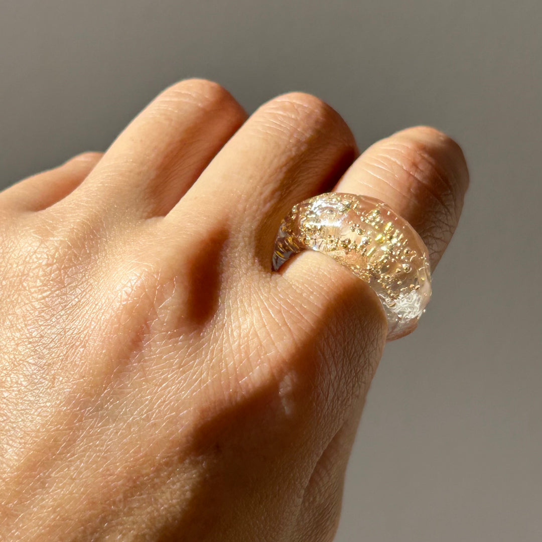 Pure Gold Bubble Ring