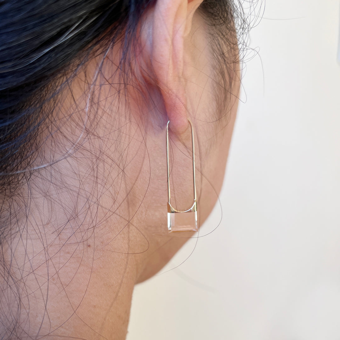 10mm Square Quartz Drop Earring
